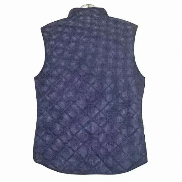 Catherine Malandrino Quilted Polka Dot Vest S Navy White Gold - Picture 5 of 10